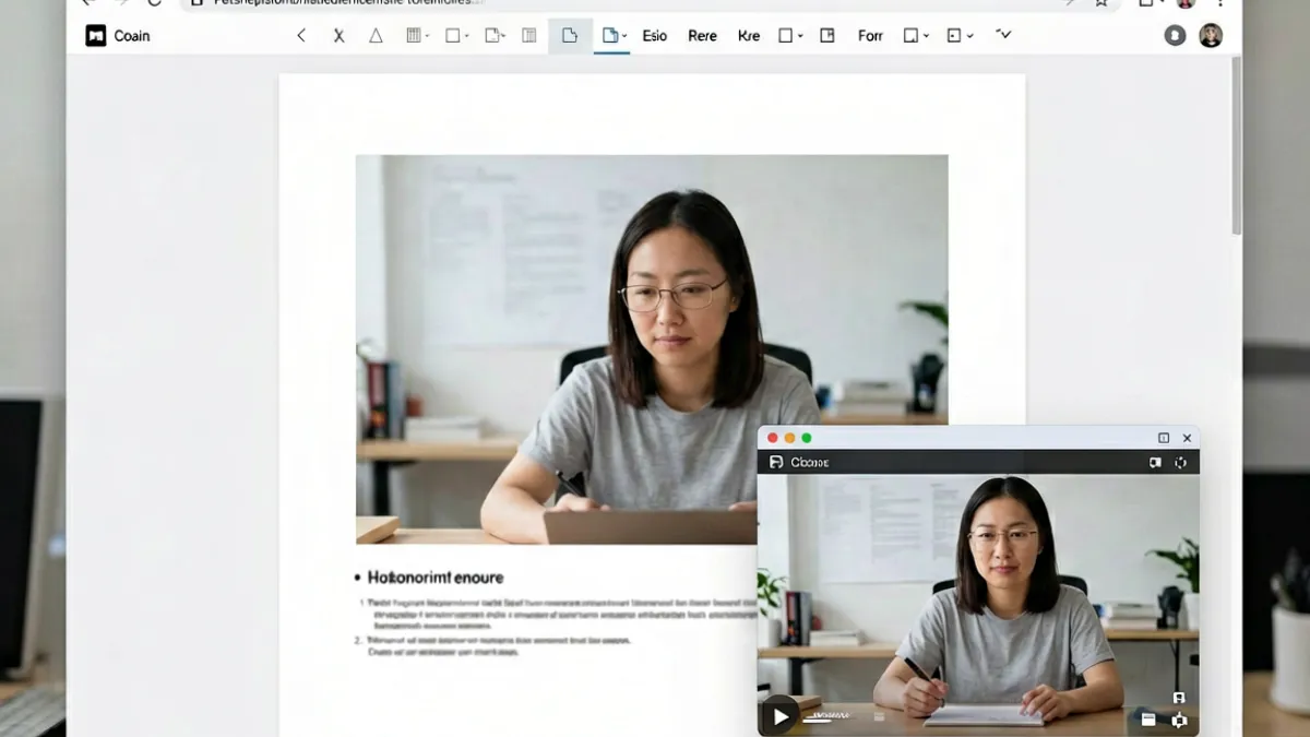P站视频画中画2.0功能演示，用户在浏览器中同时操作其他页面并悬浮观看视频