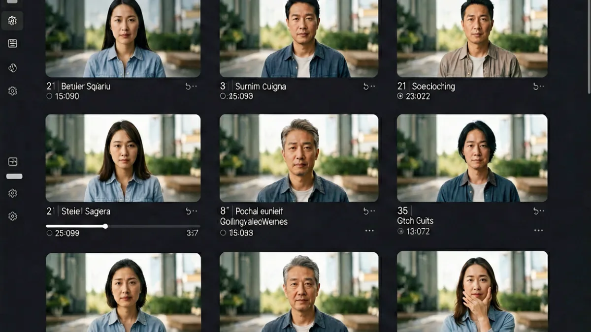 P站视频新上线的系列化内容标签页面，展示多集视频按系列排列的界面截图